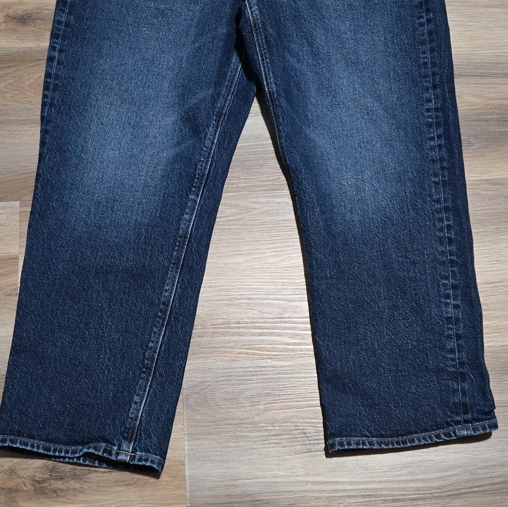 American Eagle Super Hi-Rise Ankle Straight Dark Wash Jeans Size 14 - Picture 5 of 12